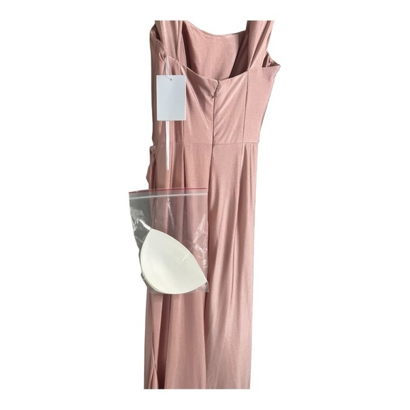 Cynthia & Sahar CS101 Off Shoulder Corset Stretch Satin Mermaid Toasted Sugar - Picture 3 of 16